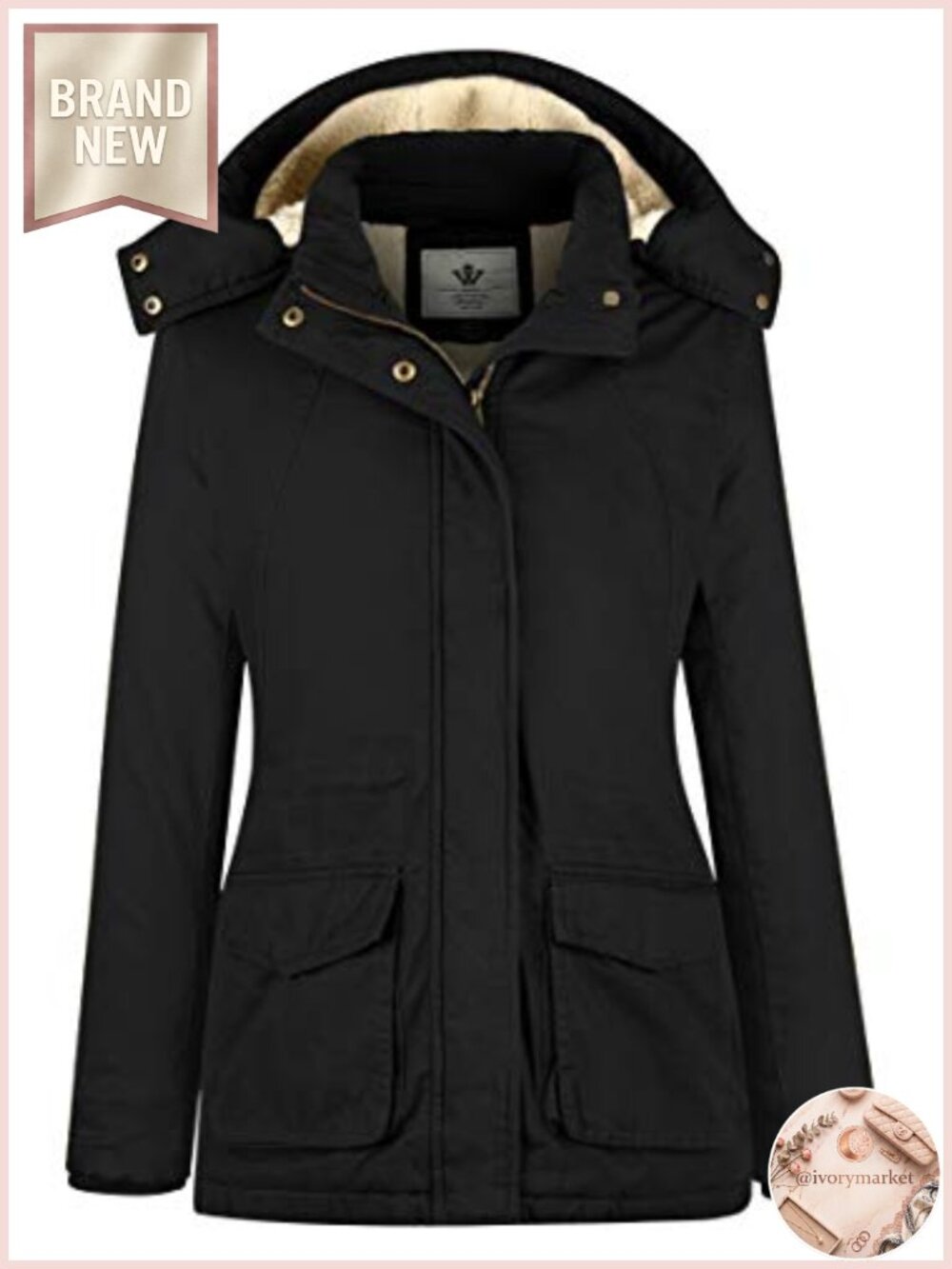 Women's Sherpa Lined Parka Coat Heavy Winter Jacket with Hood